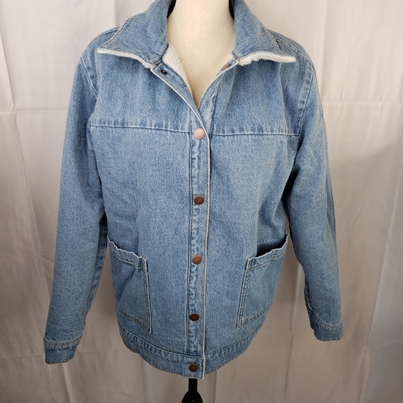 BP. Reversible Faux Fur Denim Snap Up Versatile Pockets Jacket Sz S. Cozy & Warm - Picture 3 of 11